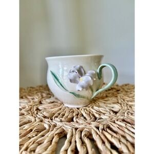 Handmade Lavender Iris Coffee Cup | Ceramic Mug | Floral Pottery Drinkware